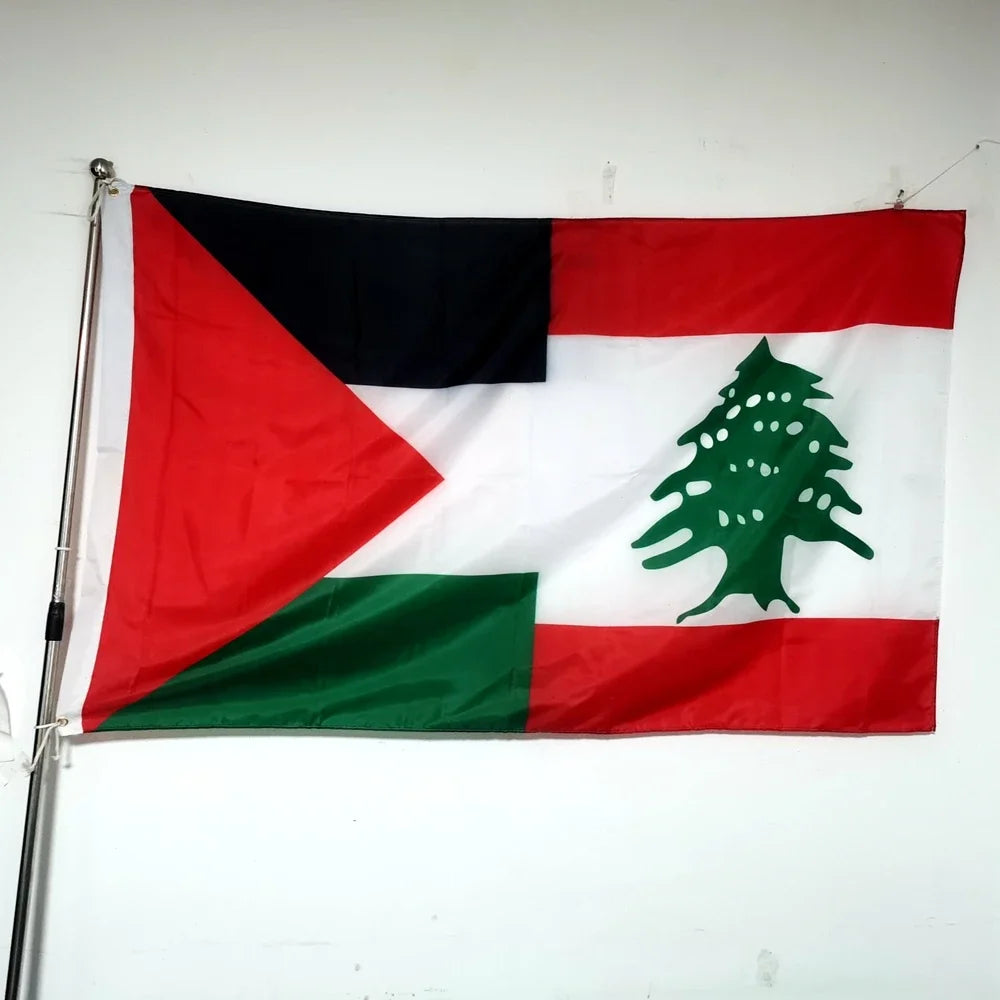 Palestine Lebanon Friendship Flag 2x3ft 3x5ft Durable Polyester Banner for Indoor Outdoor Decor Cultural Events Display