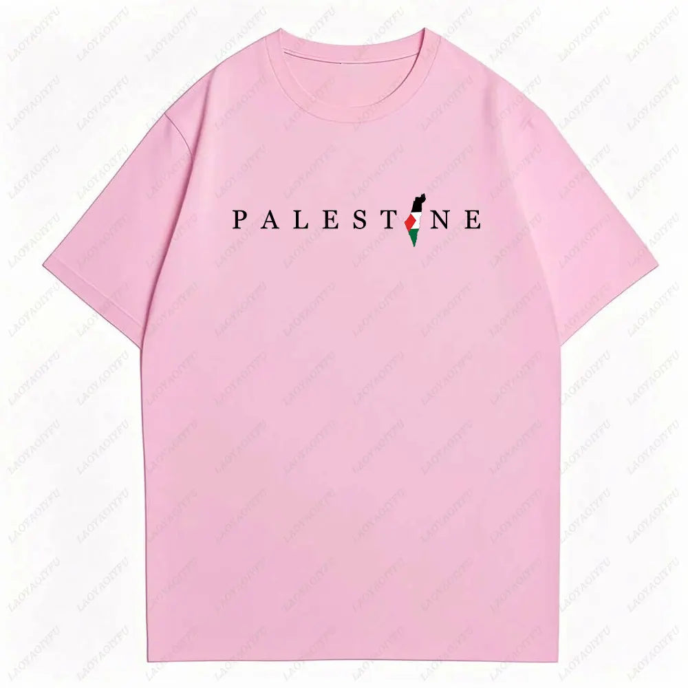 2025 Palestine Shirt Vintage Cotton Tee Unisex Boho Retro Style Streetwear Casual Loose Fit Men Women Men Clothing T-Shirt Tops