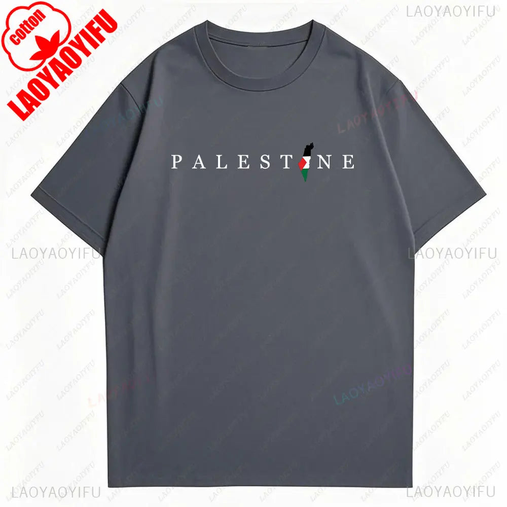 2025 Palestine Shirt Vintage Cotton Tee Unisex Boho Retro Style Streetwear Casual Loose Fit Men Women Men Clothing T-Shirt Tops