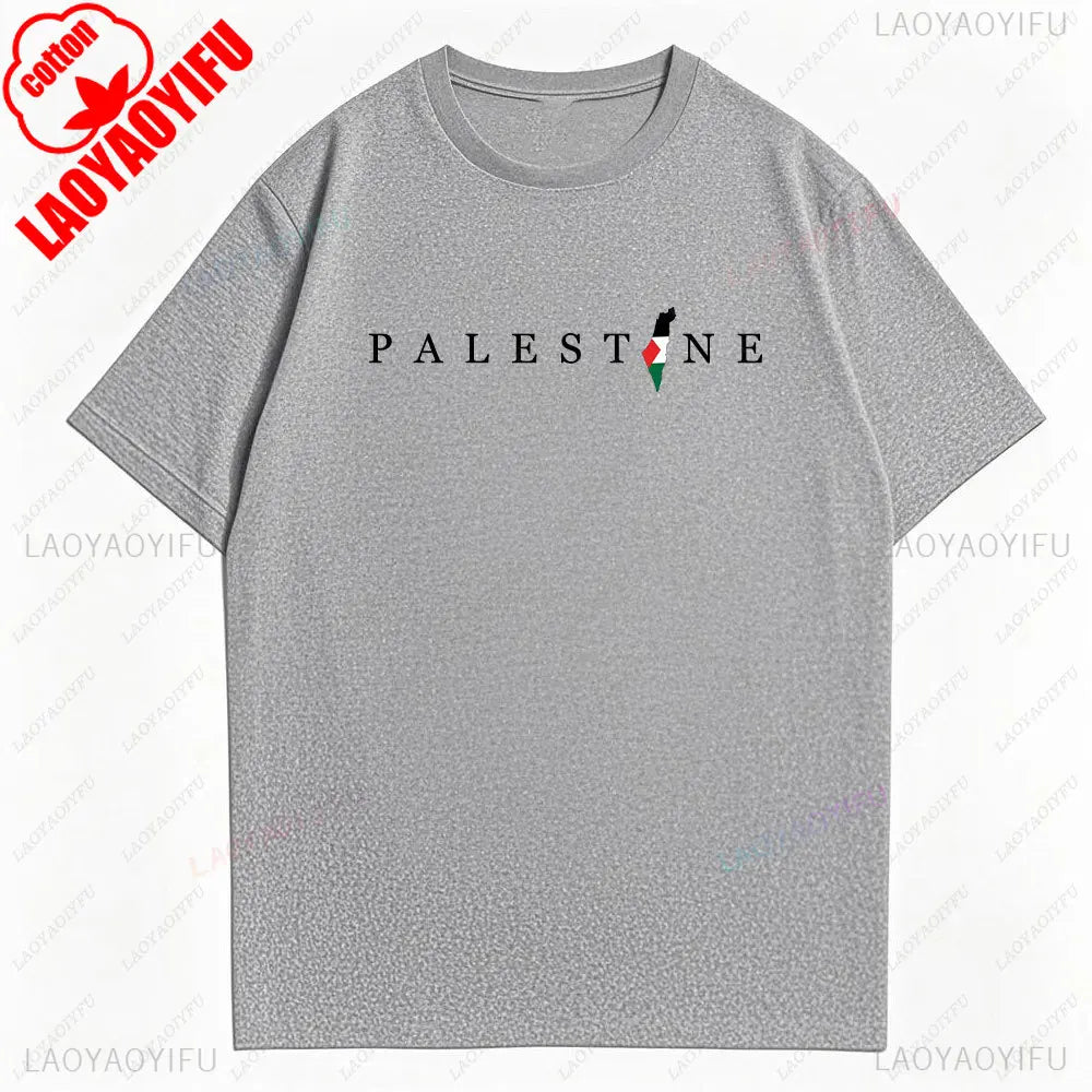 2025 Palestine Shirt Vintage Cotton Tee Unisex Boho Retro Style Streetwear Casual Loose Fit Men Women Men Clothing T-Shirt Tops