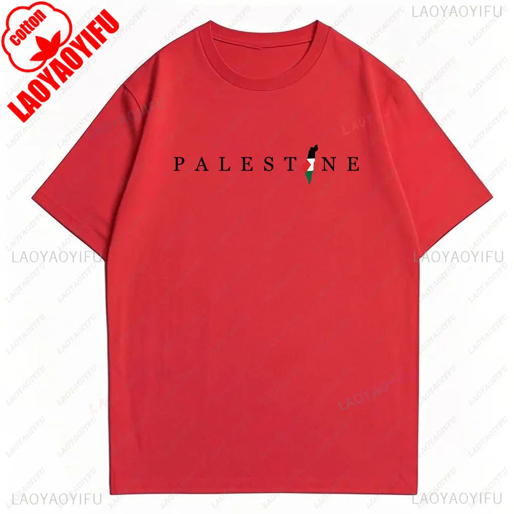 2025 Palestine Shirt Vintage Cotton Tee Unisex Boho Retro Style Streetwear Casual Loose Fit Men Women Men Clothing T-Shirt Tops