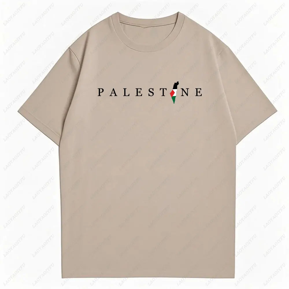 2025 Palestine Shirt Vintage Cotton Tee Unisex Boho Retro Style Streetwear Casual Loose Fit Men Women Men Clothing T-Shirt Tops