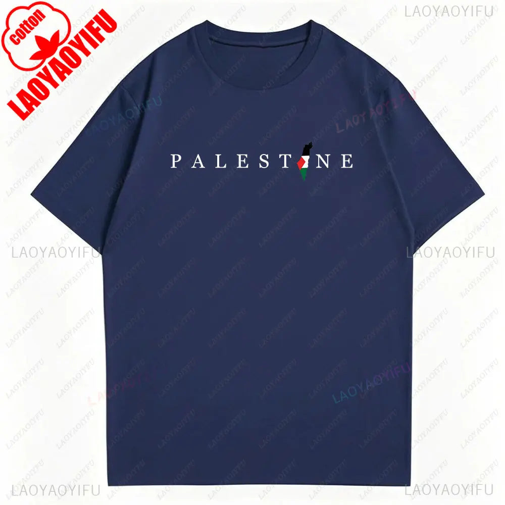 2025 Palestine Shirt Vintage Cotton Tee Unisex Boho Retro Style Streetwear Casual Loose Fit Men Women Men Clothing T-Shirt Tops