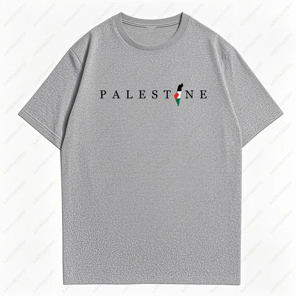 2025 Palestine Shirt Vintage Cotton Tee Unisex Boho Retro Style Streetwear Casual Loose Fit Men Women Men Clothing T-Shirt Tops