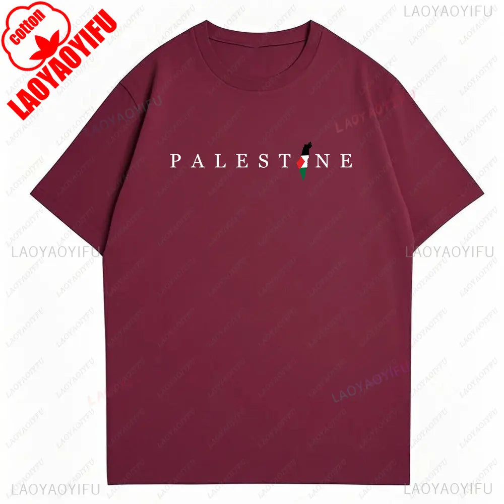 2025 Palestine Shirt Vintage Cotton Tee Unisex Boho Retro Style Streetwear Casual Loose Fit Men Women Men Clothing T-Shirt Tops
