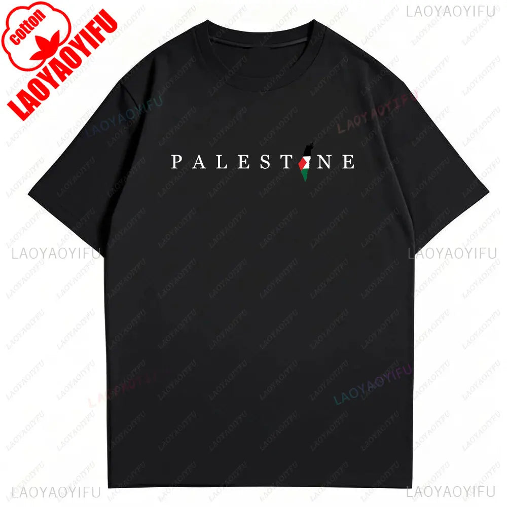 2025 Palestine Shirt Vintage Cotton Tee Unisex Boho Retro Style Streetwear Casual Loose Fit Men Women Men Clothing T-Shirt Tops