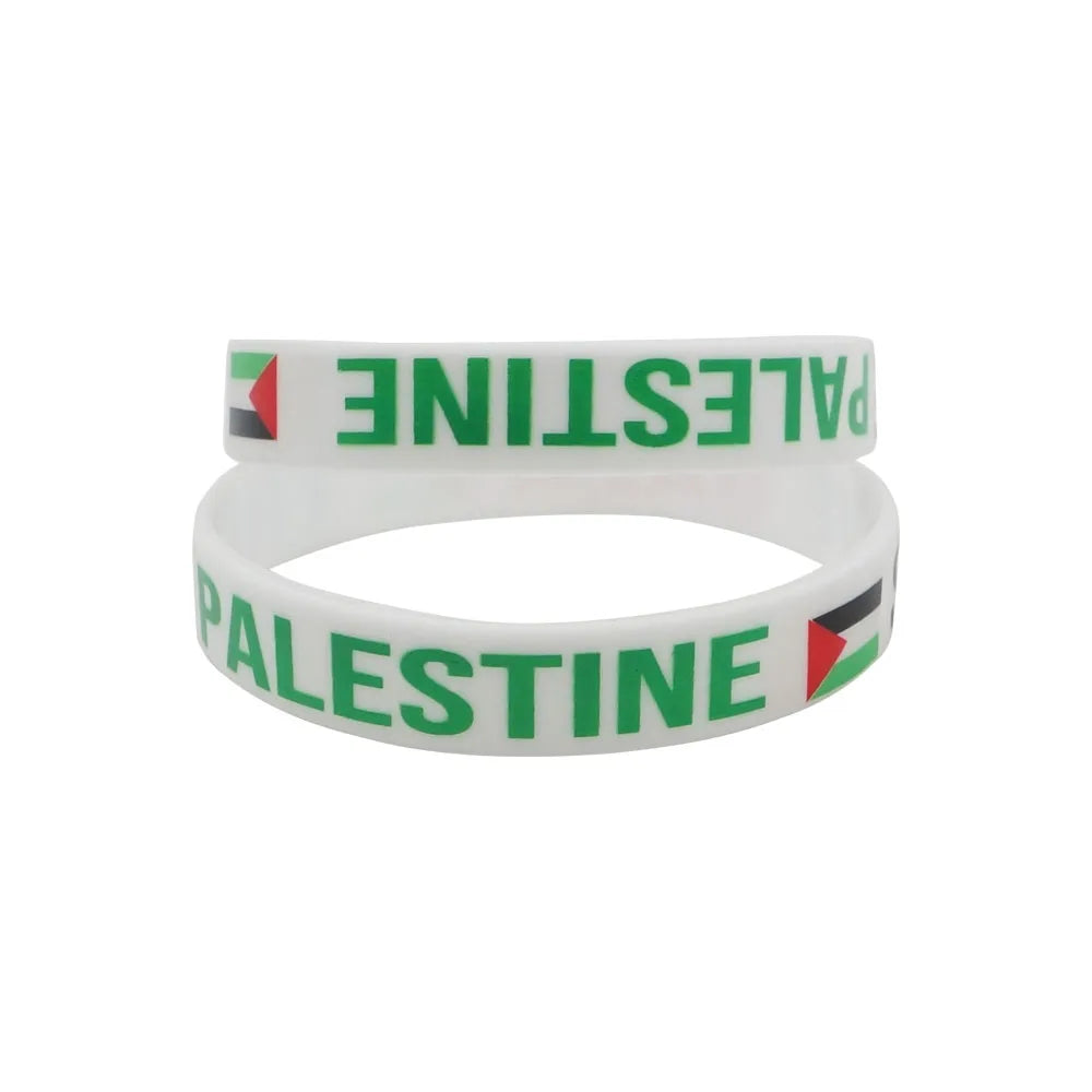 Elastic Silicone Wristband Black White