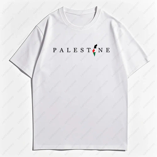 2025 Palestine Shirt Vintage Cotton Tee Unisex Boho Retro Style Streetwear Casual Loose Fit Men Women Men Clothing T-Shirt Tops